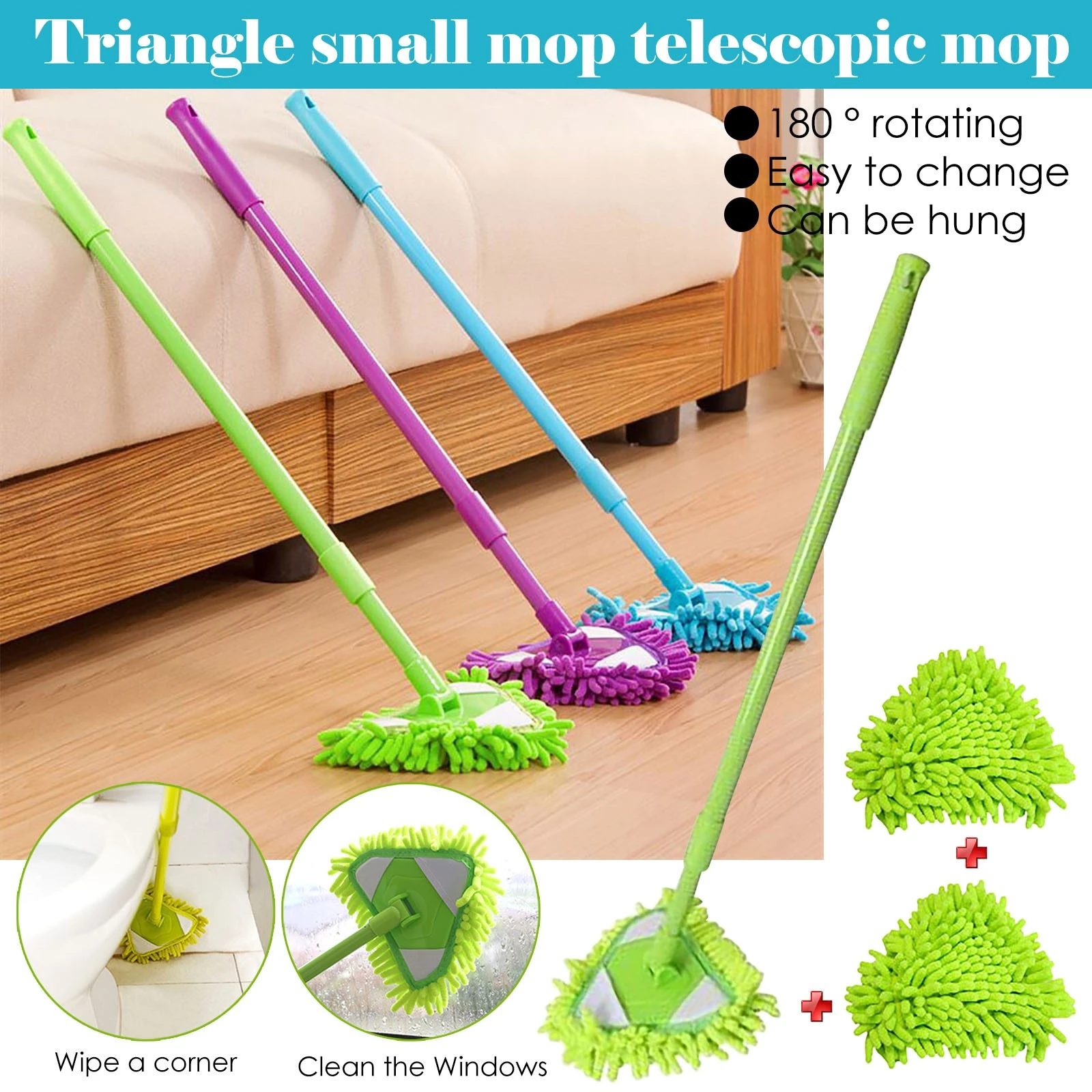 Discriminatie op grond van geslacht verf tiran Mini Mop Bathroom Floor Cleaning Tool Flat Lazy Mop Wall Household Cleaning  Brush Chenille Mop Washing Mop Dust Brush Cleaning - Hand Push Sweepers -  AliExpress