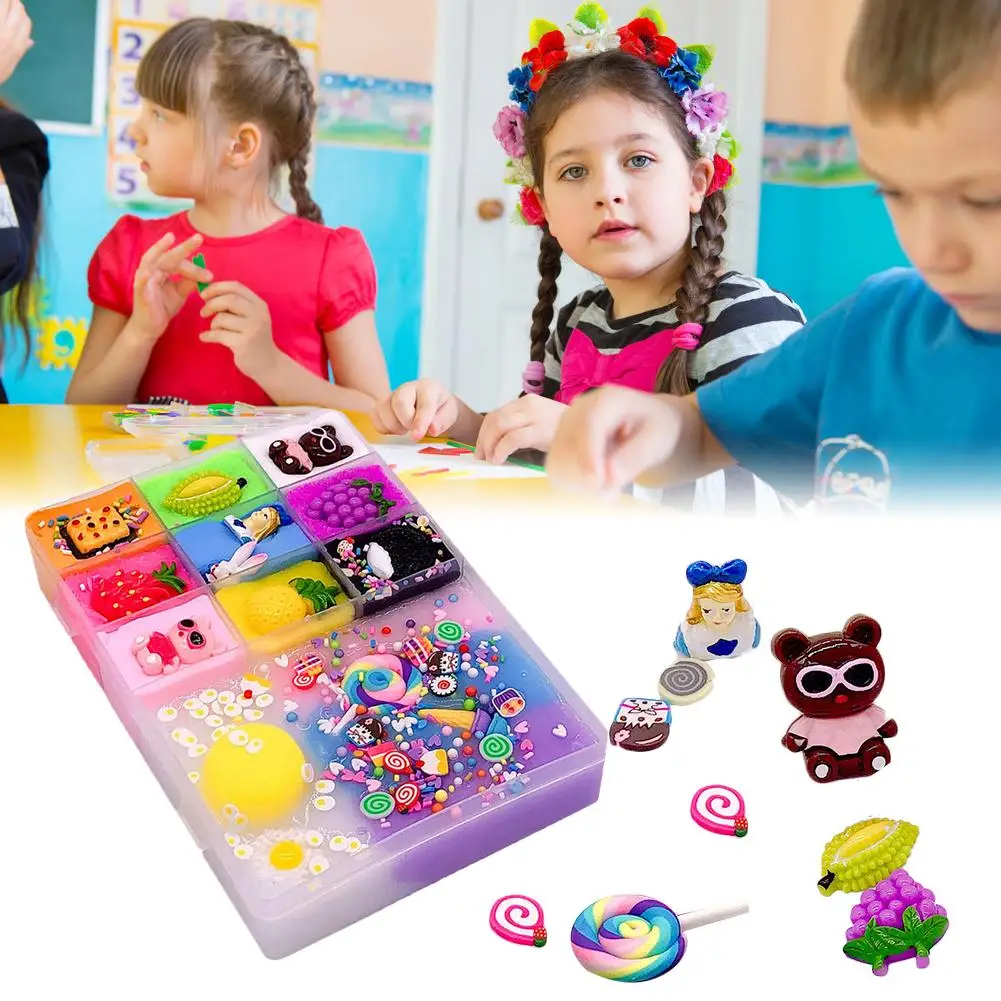 Десять квадратных сеток слизи грязи комплект слизи тык грязи DIY Slime набор Поставки Игрушки для девочек детские игрушки