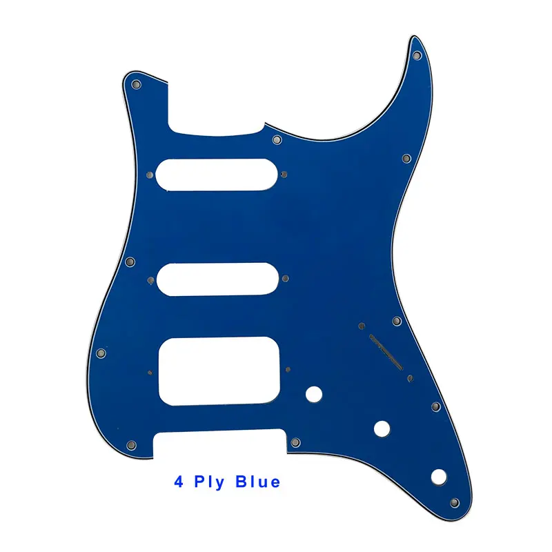 Запчасти для гитары Pleroo-для США \ Мехико Fd Stratocaster 72' 11 винтовое отверстие Стандартный St Humbucker Hss гитара накладка царапина пластина - Цвет: 4Ply Blue