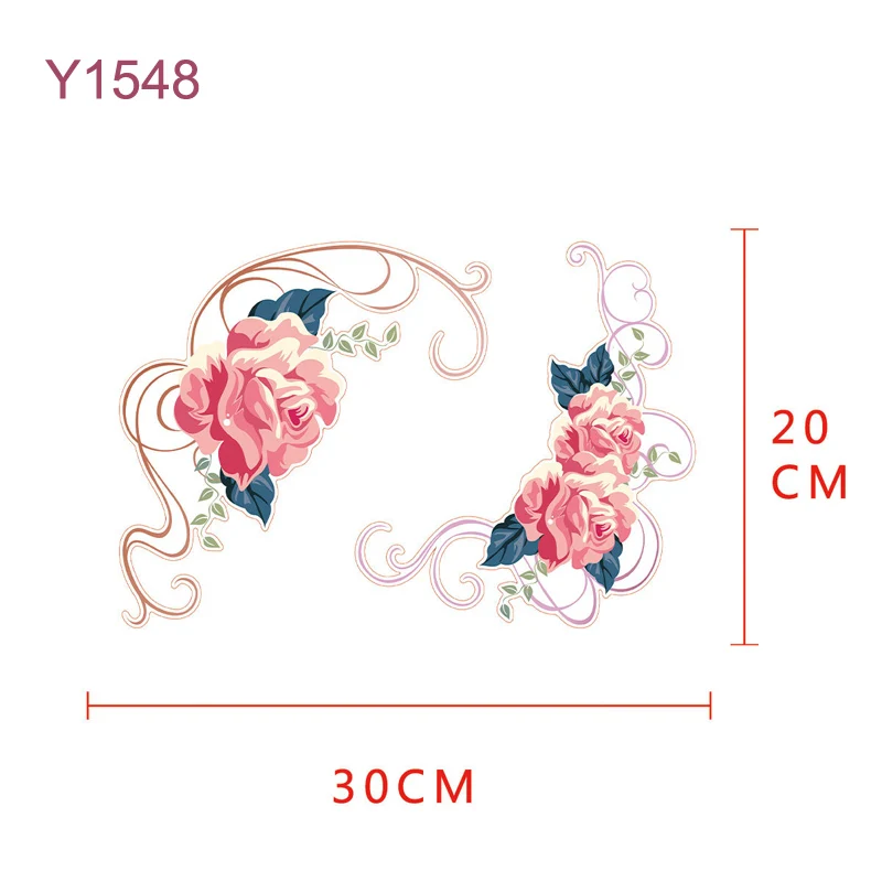 Красочные цветы Шкаф Декор туалета ванной наклейки на холодильник Окно стекло 3D рождественские наклейки на стену стикер - Цвет: Y1548
