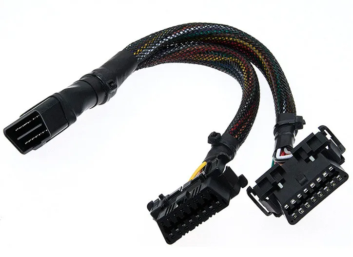 OBD2 OBDII сплиттер папа-папа две женские удлинительные линии вождения автомобиля ECU 16pin вилка подключения