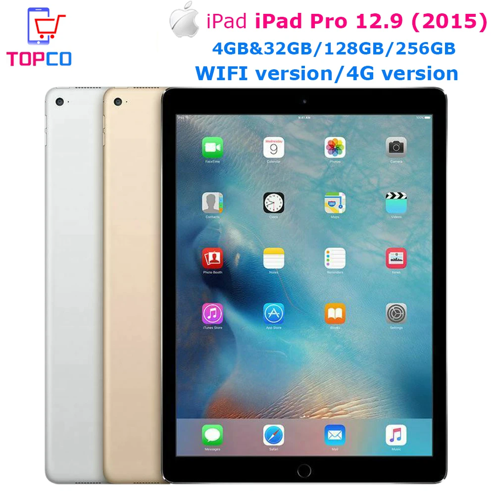 Apple iPad Pro 12.9 (2015)  WIFI/Wi-Fi + Cellula LTE 12.9" Dual-core A9X 8MP&1.2MP 4GB&32GB/128GB/256GB Fingerprint Cellphone cell phones with 4 cameras