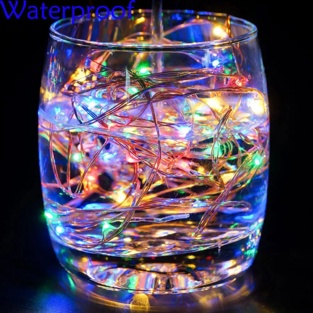 LED Colored Lamp 2 M 20 Lights Battery Box String Lights Copper Wire Battery Lighting Chain Holiday Hotel-Store Atmosphere Decor
