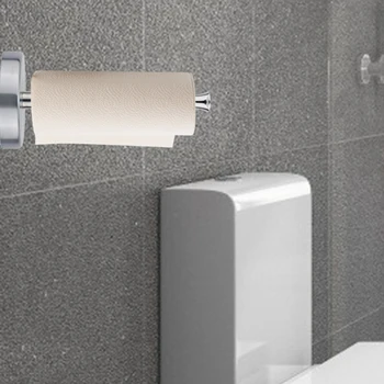 

Nail-free Roll Paper Holder Stainless Steel Wall Hanging Door Hanger Rack Ornament for Home Bathroom Kitchen Office