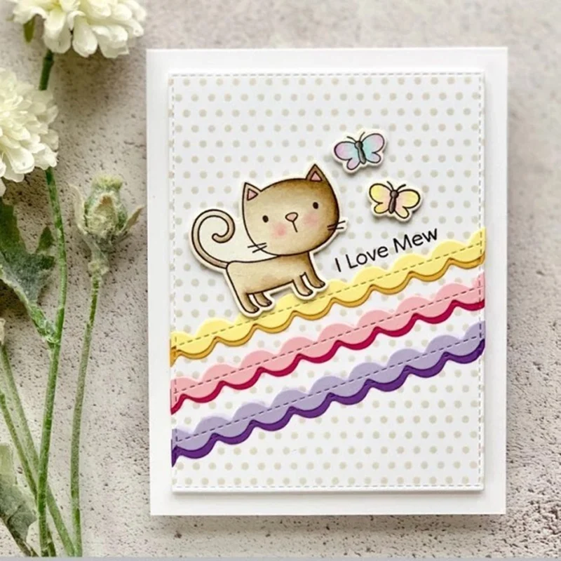 

2019 3D DIY New Layer Metal Cutting Dies and In Scrapbooking For Paper Making Purr-fect Embossing Frame Card Craft Stamps Set