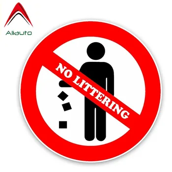 

Aliauto Warning Car Sticker No Littering Funny Personality Accessories PVC Decal Cover Scratch for Renault Opel Seat,10cm*10cm