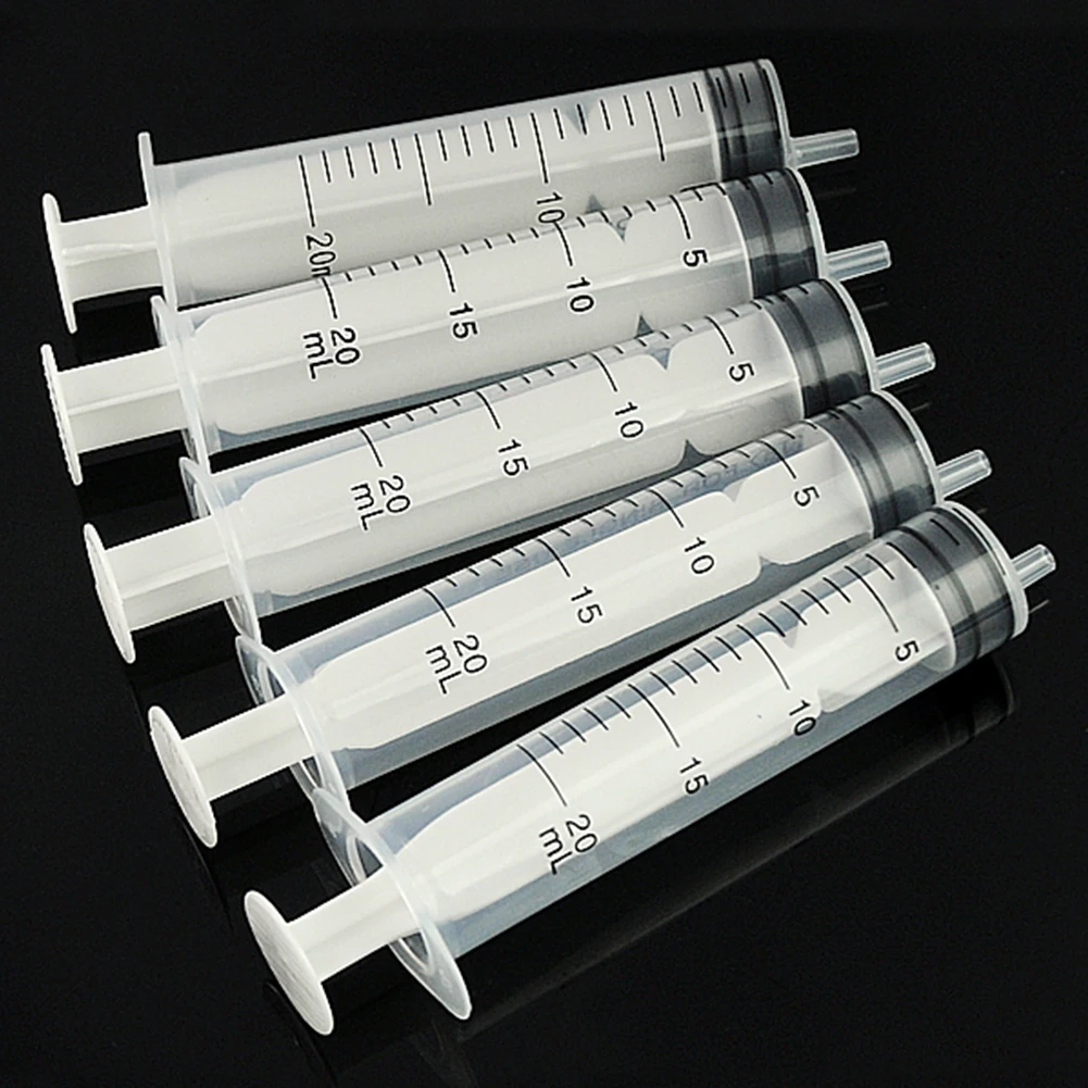 100x 20ML Large Plastic Syringe Hydroponics Analyze Disposable Measuring Nutrient Syringes Ink Pet Dispensing Industrial Syringe
