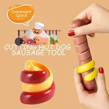 2 Pcs/Set Cutting Hot Dog Sausage Tool Plastic Manual Fancy Sausage Cutter Spiral Barbecue Food Cutting Machine Barbecue Tools