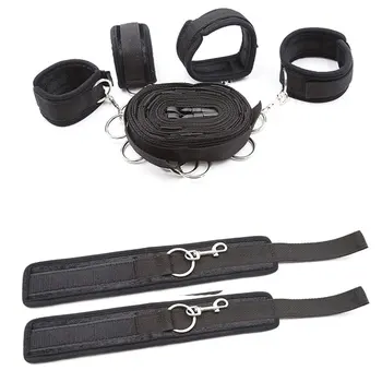Restraint Handcuffs & Ankle Cuffs  BDSM Toys Bondage Set Slave On The Bed Open Leg Flirt Sex Toys For Women Couples Erotik Shop 5