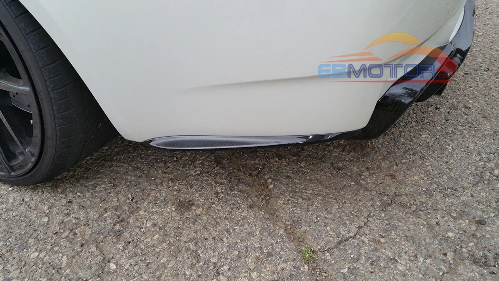 ebmotor-com Real Carbon fiber Rear Bumper Side Splitter Spoiler EXTENSIONS 1pair for BMW E92 E93 2D M3 Model 08-13 3