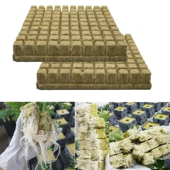 

49/98pcs Nursery Pots Planting Seed Grodan Rockwool Sheet Block Propagation Cloning Seed Raising Hydroponic Garden Tools