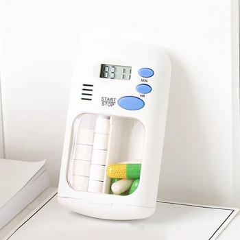 

Plastic Storage Box Pills Reminder Medicine Alarm Timer Electronic Box Case Desk Organizer Pill Container Alarm Clock Remind