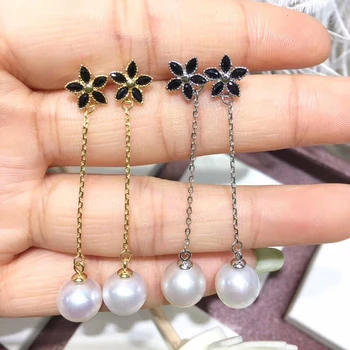 

Flower Design 925 Sterling Silver Base Stud Earrings Settings Findings Mountings Parts for Pearl Jade Corals Stones Beads