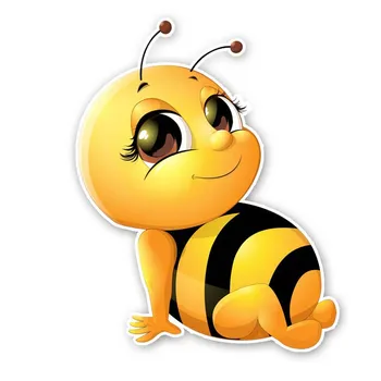 

14.9CM*18.7CM A Smiling Bee Modelling Sticker Car PVC Decal 12-300568