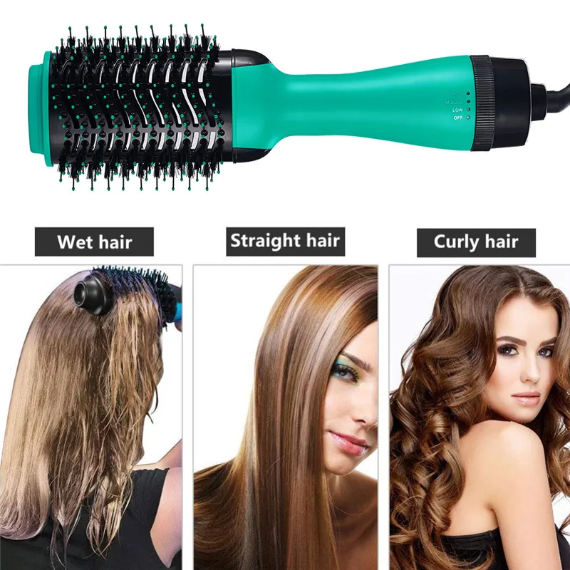 HSIPRO Electric Hairdryer Comb Negative Lonic Hair Straightener or Curler Comb 2 In 1 Hair Dryer Comb