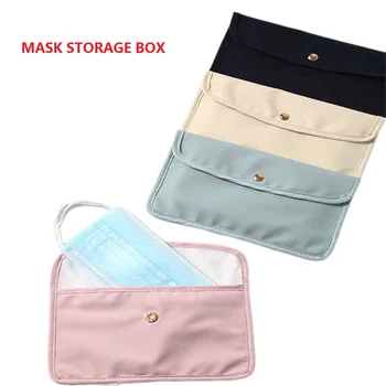 

Mask Storage Bag, Silver Ion Antibacterial Waterproof Portable Storage Bag Storage Organizer for Masks, Pink/Blue/Navy/Beige