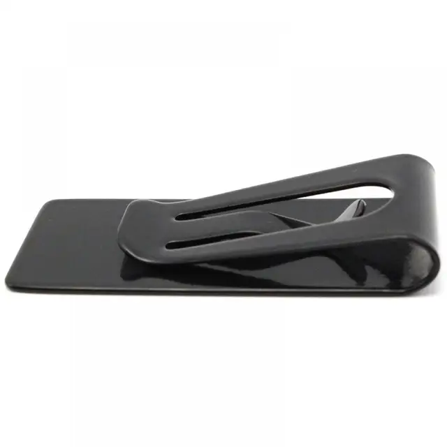 Slim stainless steel money clip for secure cash storage