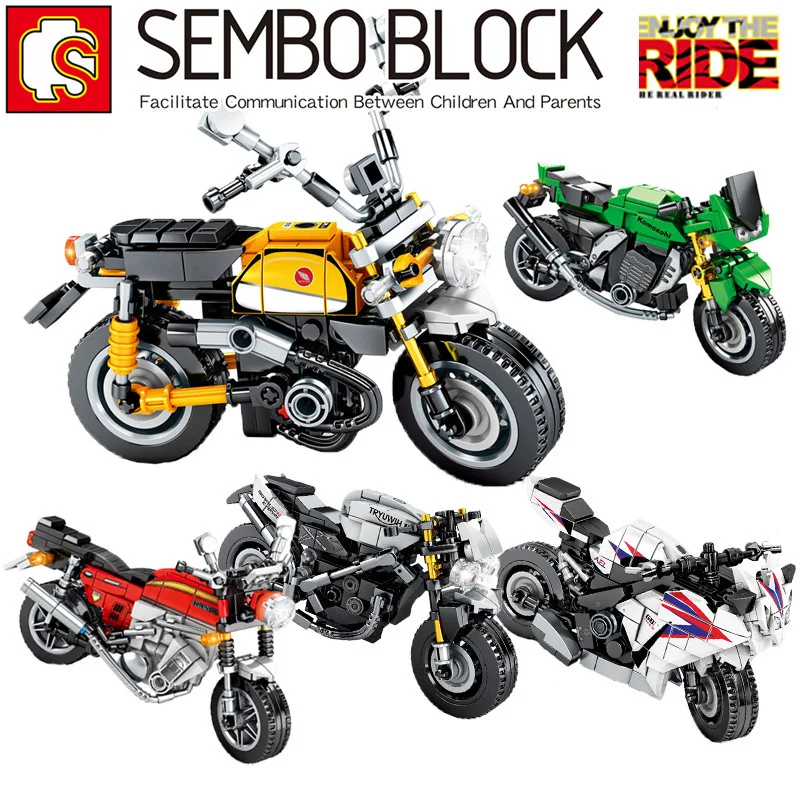 

SEMBO BLOCKS MOC Technic series Building Blocks Mini motorcycle technology racing Bricks Toys for Kids