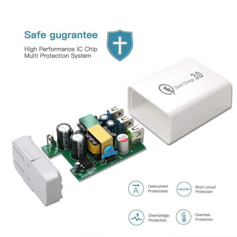 SHIERAK Быстрая зарядка 3,0 USB зарядное устройство 30 Вт QC3.0 QC Быстрая зарядка мультирозеточный мобильный телефон зарядное устройство для iPhone samsung Xiaomi