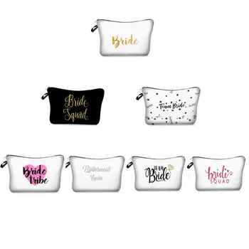 

1pcs Printed team Bride Cosmetic Bag Wedding Decoration Bachelorette Party Bridal Shower Bridesmaid Gift Party Decoration-S