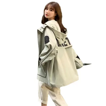 

Plus Size Turn-down Casual Loose Female 2020 Fashion Overcoat Autumn Warm Jacket Women Clothes Tweed Tunic Hood Femme Manteau