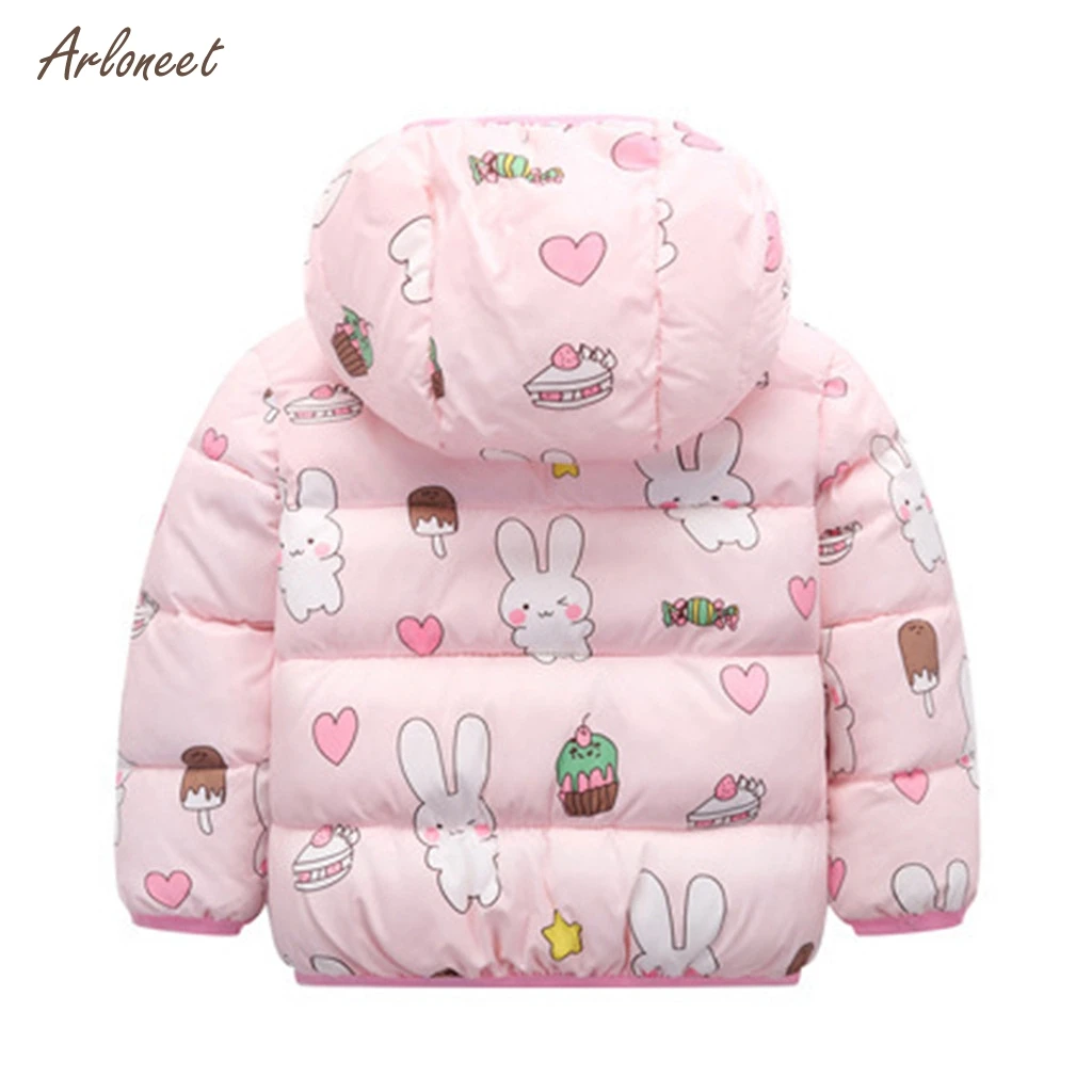 AROMEET/осенние теплые куртки для девочек Детская верхняя одежда с капюшоном на молнии для маленьких детей г., зимнее теплое пальто для маленьких девочек, куртки 12 мес.-5 лет