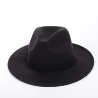 Damski męski wełniany kapelusz Fedora ze skórzaną wstążką Dżentelmen Elegancki damski kapelusz zimowy jesienny z szerokim rondem Jazz Church Panama Hat 1