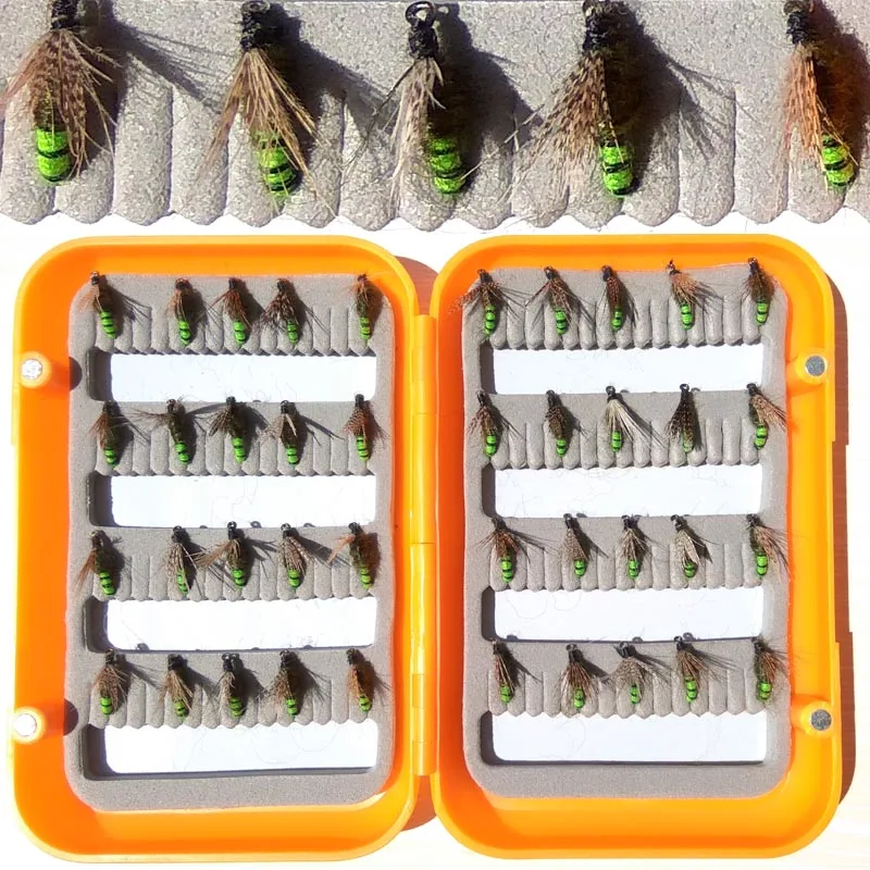 40 шт. приманка+ 1 шт. fly коробка для рыболовных приманок новая Fly fising приманка муха рыболовные снасти супер хорошее качество