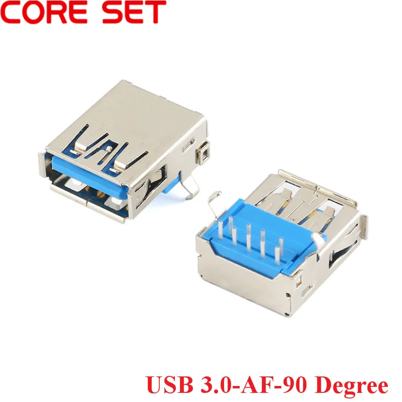 10 шт. USB 3,0 Jack коннектор розетка разъем USB 3,0 Jack 90 Степень погружения для U диск H-speed передача данных Изогнутый Рот