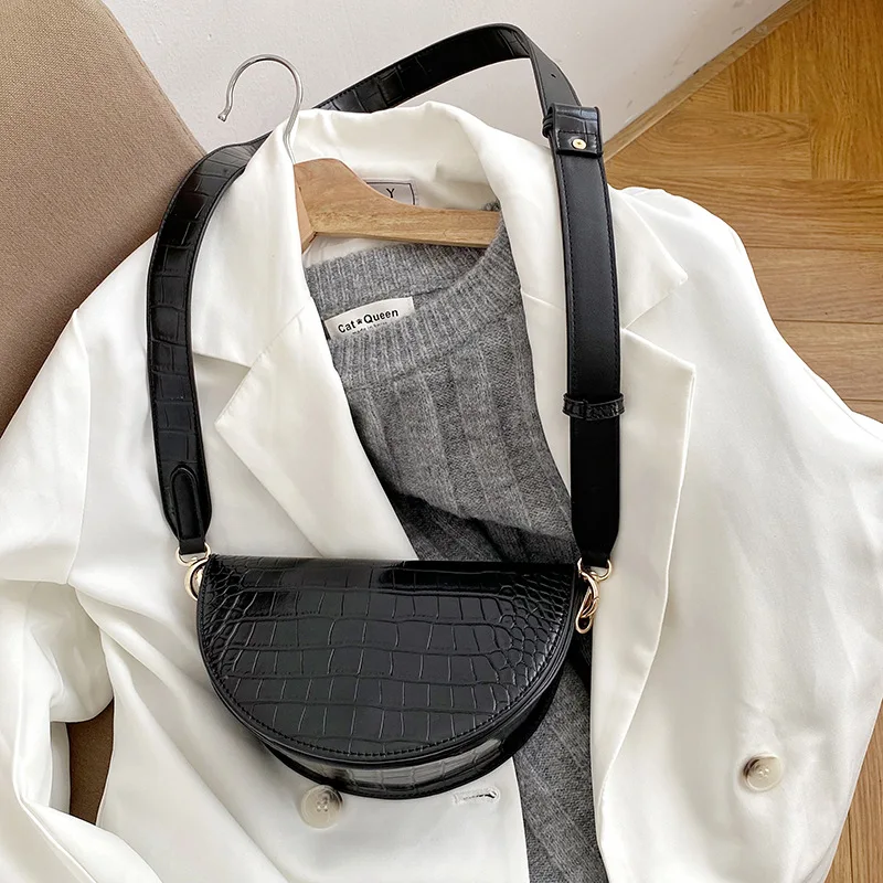 

women handbag 2020 new famous brand designer Alligator pattern crossbody messenger bag fashion simple 2 Wide strap shoulder bag