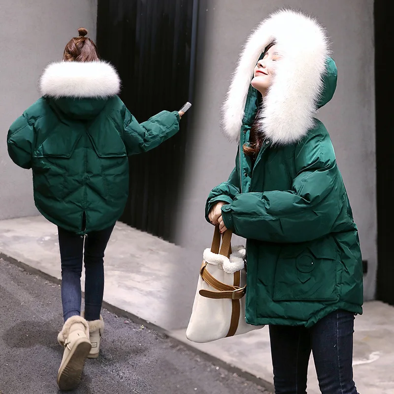 

Cotton-padded Clothes Women's Mid-length 2018 Winter New Style Korean-style Slimming Waist Hugging Warm down Jacket Cotton-padde