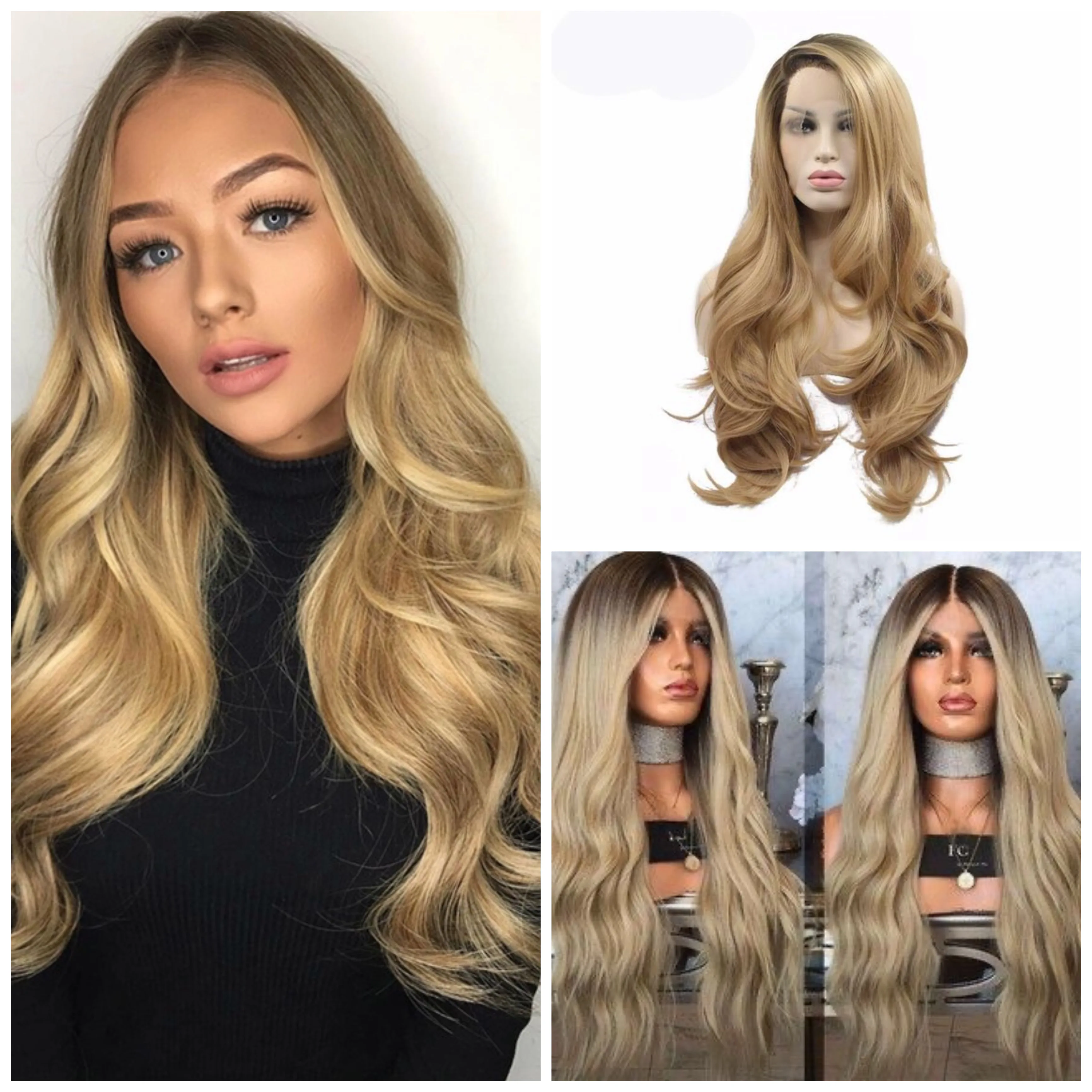 

13Ч6 Lace Front Ombre Blonde Wavy Human Hair Wig Peruvian Remy Hair Wavy Colored Wig Preplucked Baby Hair For Women