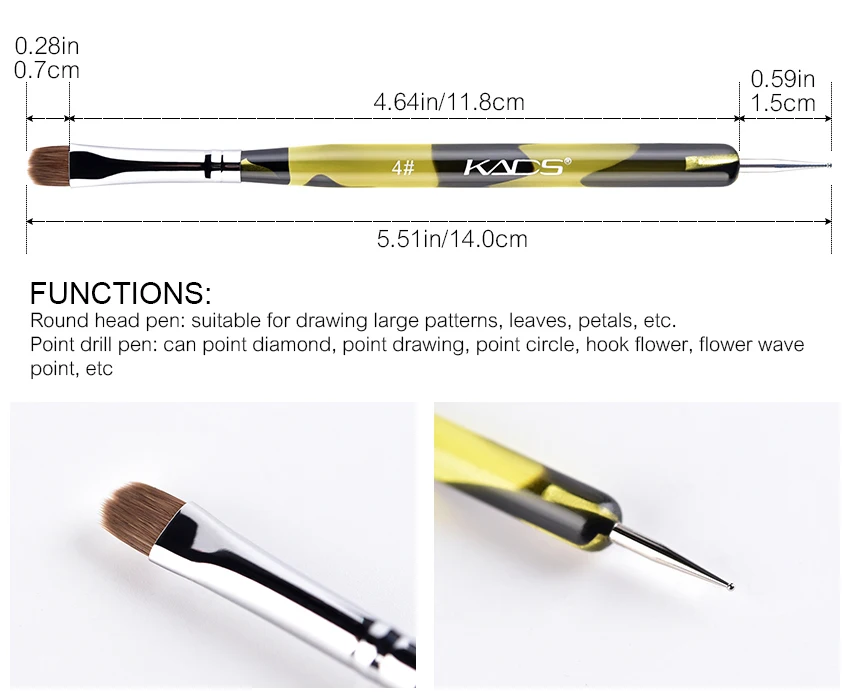 KADS 2 Way Kolinsky Brush Acrylic Nail Art Set