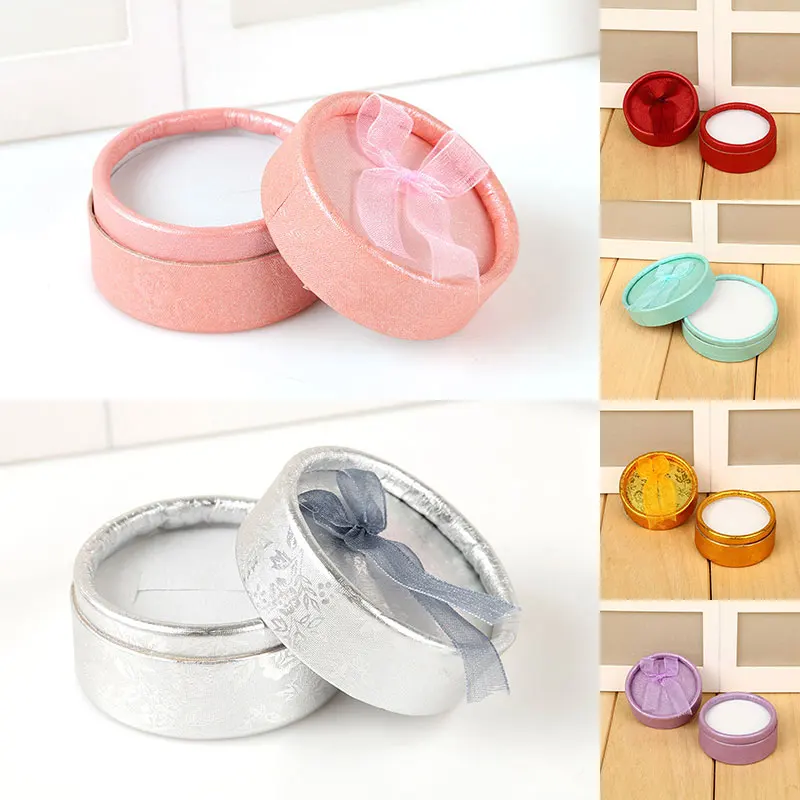 

Solid Paper Bow Jewelry Box Available Ring Stud Earrings Jewelry Box Geometric Simple Organizer Storage Container Gift Box