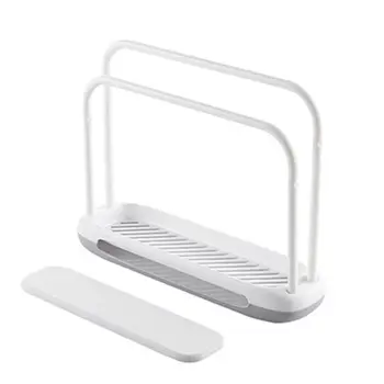 

Double Layer Sponge Towel Storage Rack Hanger Bathroom Kitchen Utensil Drainer