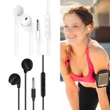 KISSCASE проводные наушники 3,5 мм, спортивные наушники с микрофоном, стереогарнитура для телефона samsung Xiaomi, компьютера