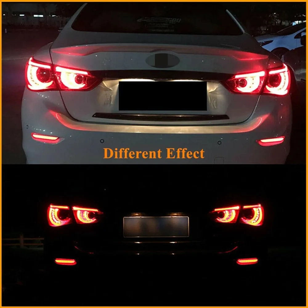 Красный Светодиодный отражатель для заднего бампера 2 шт. стоп сигнал задние