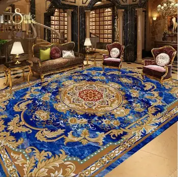 

Royal blue European style ceiling ceiling European carpet floor painting