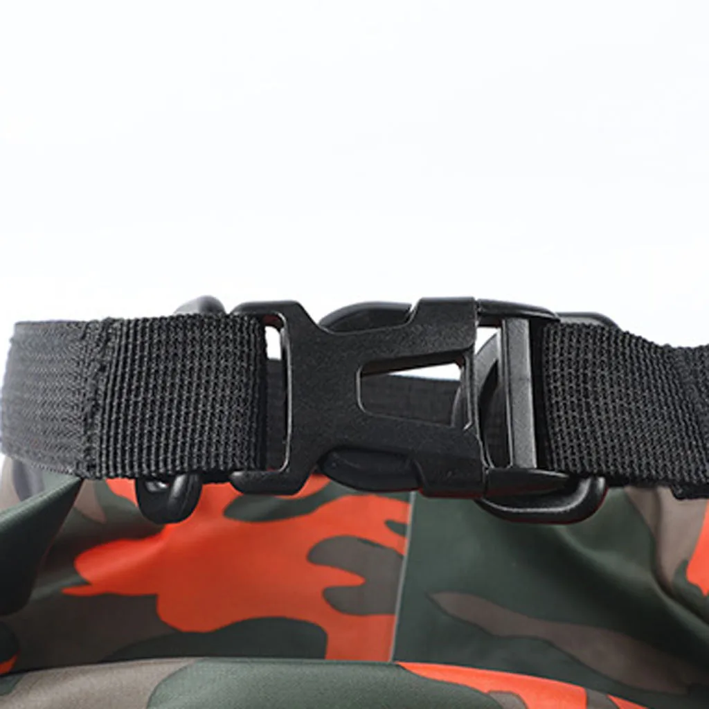TOPTETN Women Man Outdoor Camouflage Polyester Waterproof Bag Shoulder Waterproof Bucket Bag 5L Drift Bag