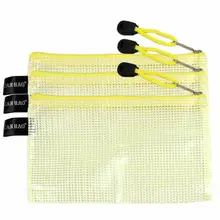 3 шт. застежка-молния A6 бумажный файловый пакет желтый w ремень