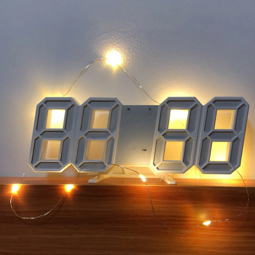 3D светодиодный настенные часы современный дизайн цифровые настольные часы будильник ночник Saat reloj de pared часы для дома гостиной украшения