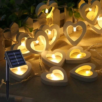 

solar Garden Fairy lights Love heart Garland Wedding Romantic Event Decoration Gerland LED String lights Solar Powered Christmas