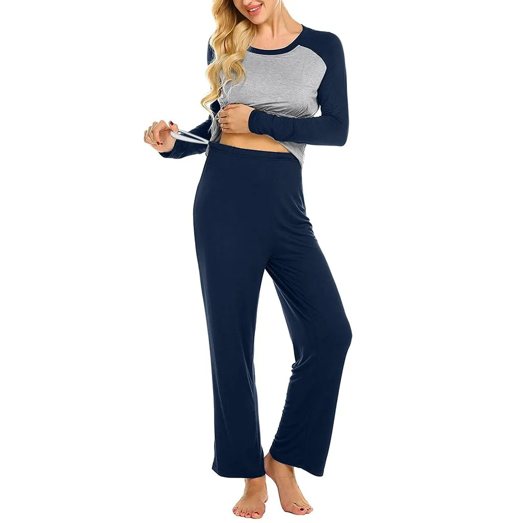 Женская рубашка с длинными рукавами для беременных и кормящих детей, топы+ штаны, пижамный комплект, костюм, одежда для грудного вскармливания