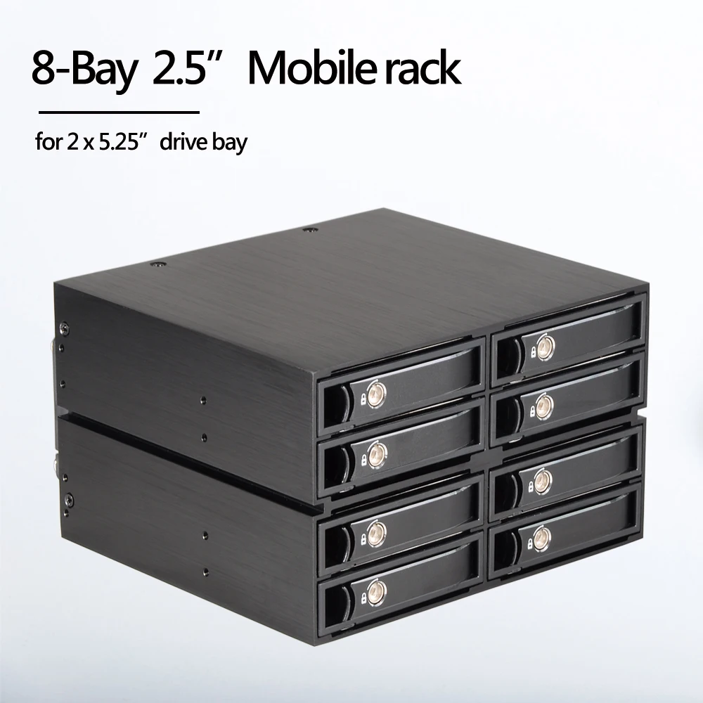 Uneatop алюминиевый 2 5 &quot 8 bay SATA/SAS SSD /HDD мобильный стеллаж с Mini SAS HD ( SFF 8087 ) для x