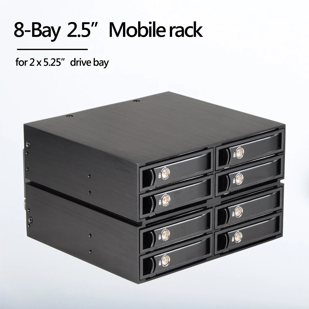 Uneatop Aluminum 8-bay Hdd Mobiler Rack 2 Mini-sas Hd (sff-8087) For 2 X External  5.25in Drive Bay - Hdd & Ssd Enclosure - AliExpress