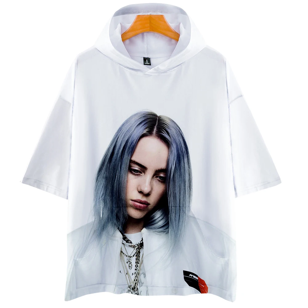 Billie Eilish 3D толстовки Новинка короткий рукав мода лето/весна футболка классная и дышащая футболка с коротким рукавом