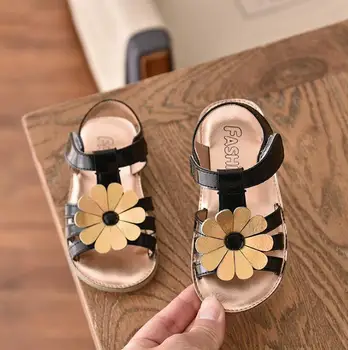 

Summer Girls Sandals Cute Sunflower Soft Bottom Toddler Baby Leather Shoes Kids Sneakers Children Infant Princess Beach Sandals