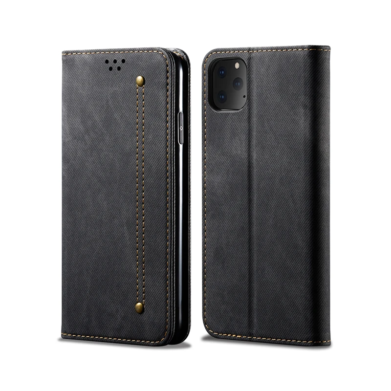 Ретро Роскошный i Phone 11 pro max Джинсовый чехол для Iphone Xs Max Xr X флип-держатель карт на магнитах кожаный бумажник подставка чехол для телефона ba