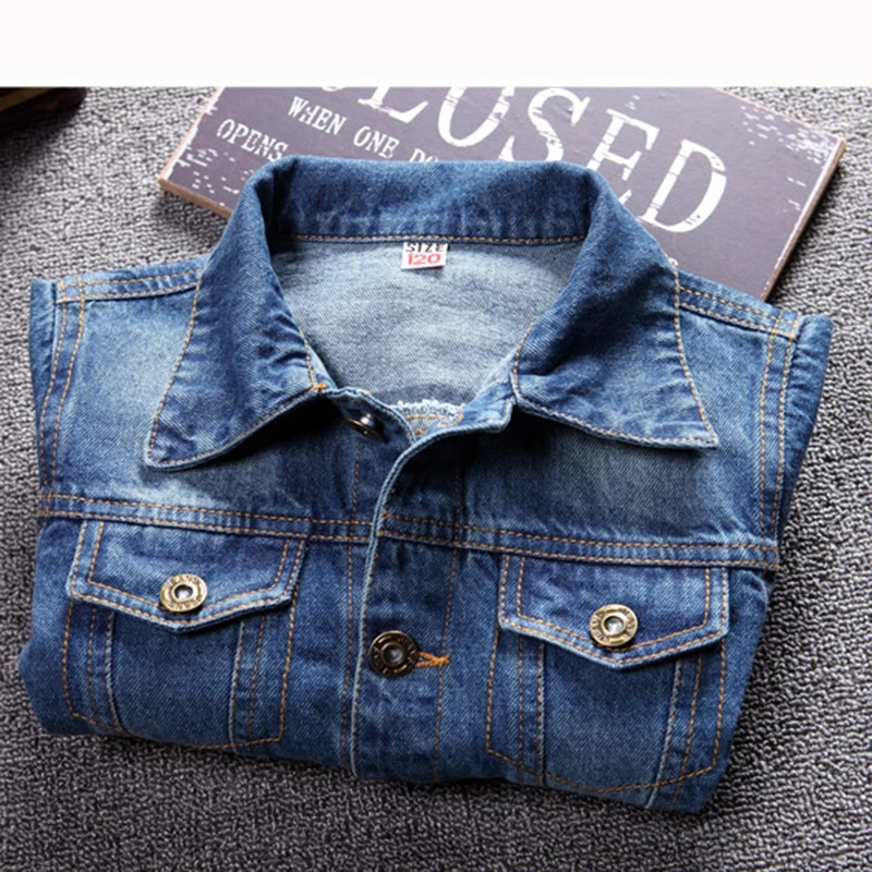 Джинсовая куртка для мальчиков подростков пальто детская джинсовая верхняя