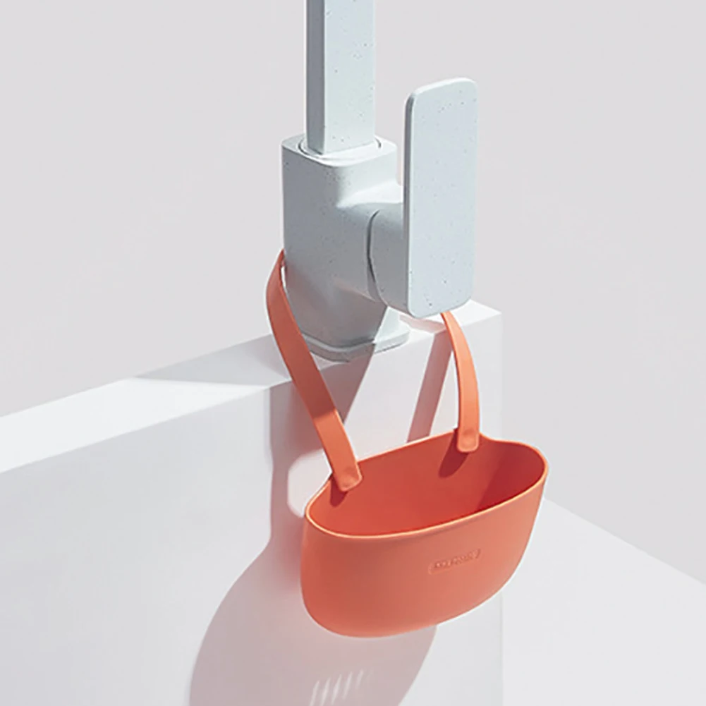 Kitchen Organzier Multicolored Bathroom Space Saving Drain Bag Hanging Sink Storage Basket Durable Easy Clean Tools Holder Home